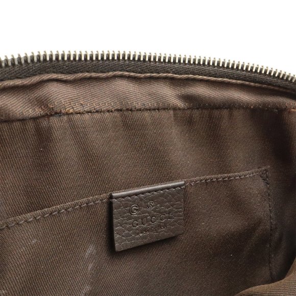 GUCCI GG Canvas Waist Bag/Body Bag/Fan Pouch in Leather (Beige, Dark Brown,